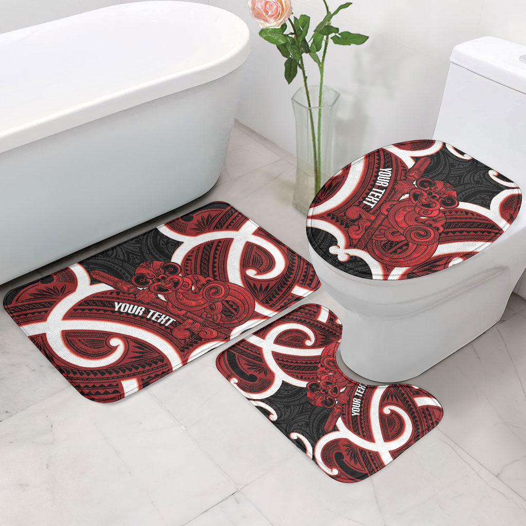 Whero Aotearoa Atua Tumatauenga Personalised Bathroom Set Maori God Of War Tiki With Taiaha LT14 - Polynesian Pride