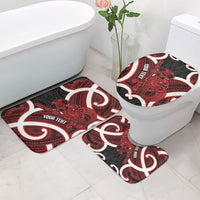 Whero Aotearoa Atua Tumatauenga Personalised Bathroom Set Maori God Of War Tiki With Taiaha LT14 - Polynesian Pride