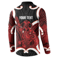 Whero Aotearoa Atua Tumatauenga Personalised Button Sweatshirt Maori God Of War Tiki With Taiaha LT14 - Polynesian Pride