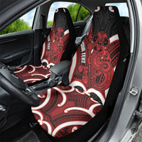 Whero Aotearoa Atua Tumatauenga Personalised Car Seat Cover Maori God Of War Tiki With Taiaha LT14 - Polynesian Pride