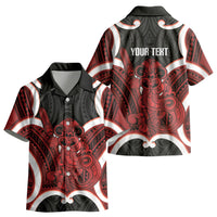 Whero Aotearoa Atua Tumatauenga Personalised Kid Hawaiian Shirt Maori God Of War Tiki With Taiaha LT14 - Polynesian Pride