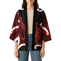 Whero Aotearoa Atua Tumatauenga Personalised Kimono Maori God Of War Tiki With Taiaha LT14 - Polynesian Pride