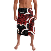 Whero Aotearoa Atua Tumatauenga Personalised Lavalava Maori God Of War Tiki With Taiaha LT14 Red - Polynesian Pride