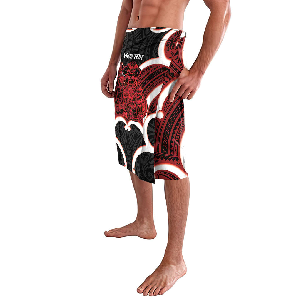 Whero Aotearoa Atua Tumatauenga Personalised Lavalava Maori God Of War Tiki With Taiaha LT14 - Polynesian Pride