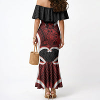 Whero Aotearoa Atua Tumatauenga Personalised Mermaid Dress Maori God Of War Tiki With Taiaha LT14 - Polynesian Pride