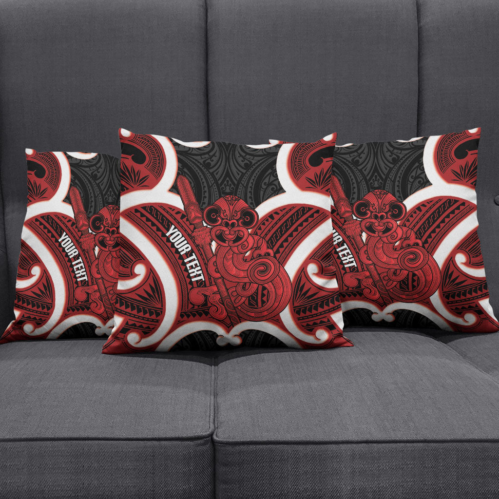 Whero Aotearoa Atua Tumatauenga Personalised Pillow Cover Maori God Of War Tiki With Taiaha LT14 - Polynesian Pride