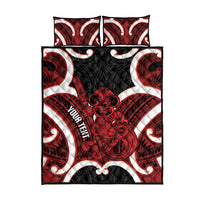 Whero Aotearoa Atua Tumatauenga Personalised Quilt Bed Set Maori God Of War Tiki With Taiaha LT14 - Polynesian Pride