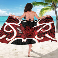 Whero Aotearoa Atua Tumatauenga Personalised Sarong Maori God Of War Tiki With Taiaha LT14 - Polynesian Pride