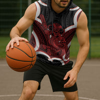 Whero Aotearoa Atua Tumatauenga Personalised Sleeveless Hoodie Maori God Of War Tiki With Taiaha LT14 - Polynesian Pride