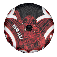 Whero Aotearoa Atua Tumatauenga Personalised Spare Tire Cover Maori God Of War Tiki With Taiaha LT14 - Polynesian Pride