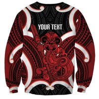 Whero Aotearoa Atua Tumatauenga Personalised Sweatshirt Maori God Of War Tiki With Taiaha LT14 - Polynesian Pride