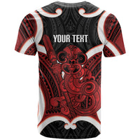 Whero Aotearoa Atua Tumatauenga Personalised T Shirt Maori God Of War Tiki With Taiaha LT14 - Polynesian Pride