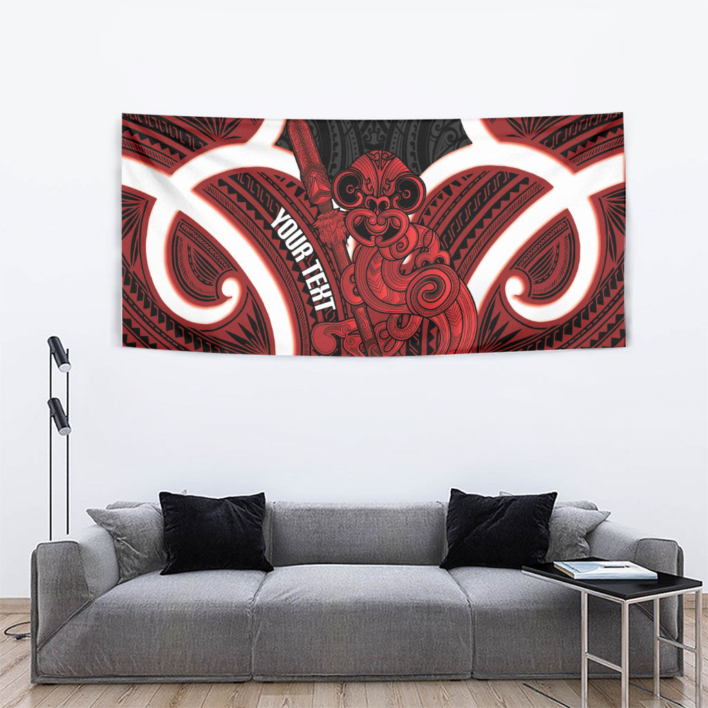 Whero Aotearoa Atua Tumatauenga Personalised Tapestry Maori God Of War Tiki With Taiaha