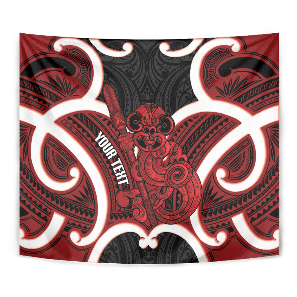 Whero Aotearoa Atua Tumatauenga Personalised Tapestry Maori God Of War Tiki With Taiaha