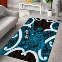 Kikorangi Aotearoa Atua Tumatauenga Personalised Area Rug Maori God Of War Tiki With Taiaha LT14 - Polynesian Pride