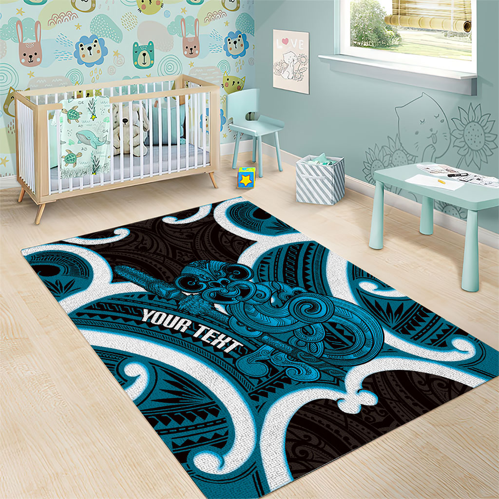 Kikorangi Aotearoa Atua Tumatauenga Personalised Area Rug Maori God Of War Tiki With Taiaha LT14 - Polynesian Pride