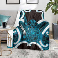 Kikorangi Aotearoa Atua Tumatauenga Personalised Blanket Maori God Of War Tiki With Taiaha LT14 - Polynesian Pride