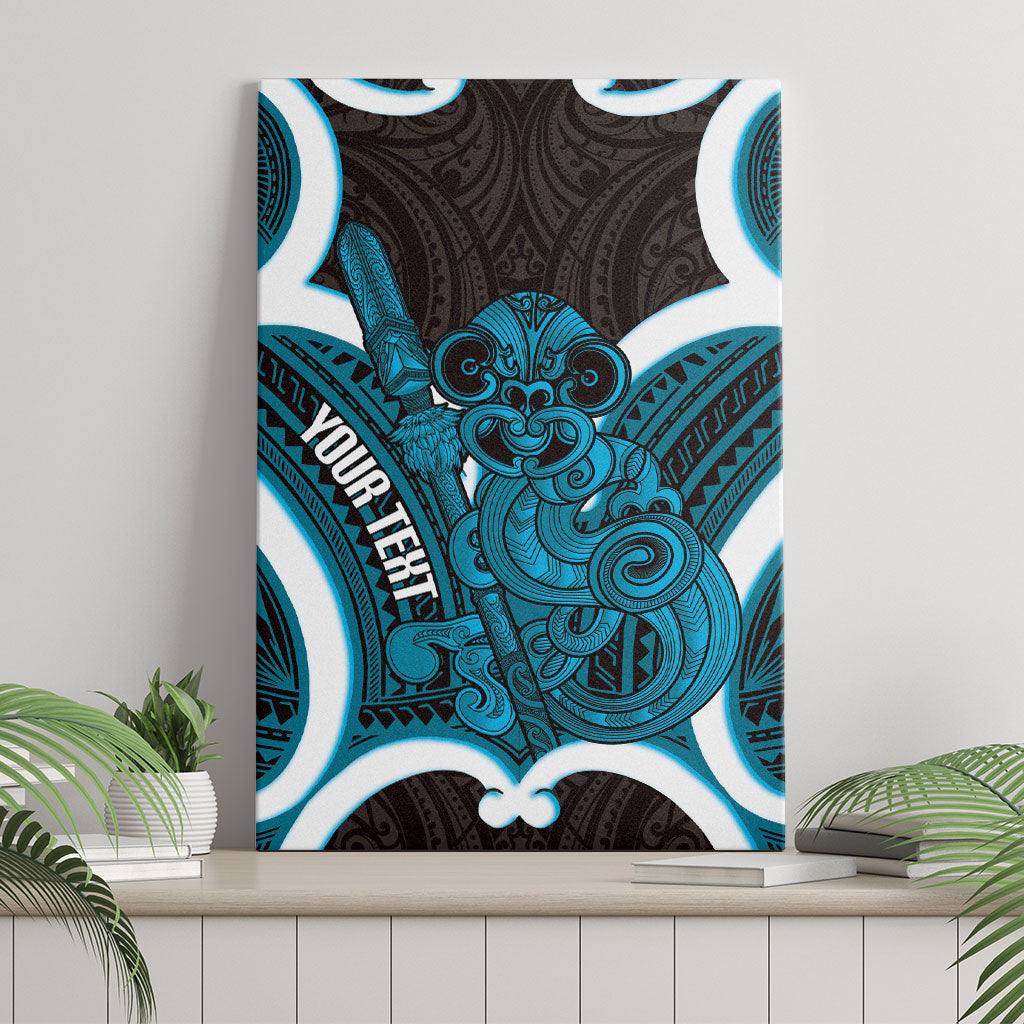 Kikorangi Aotearoa Atua Tumatauenga Personalised Canvas Wall Art Maori God Of War Tiki With Taiaha LT14 - Polynesian Pride