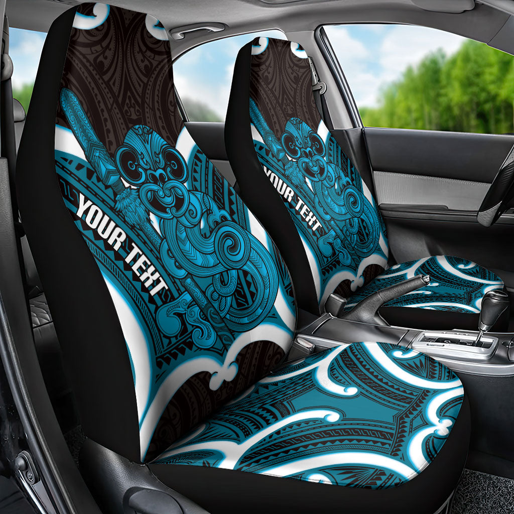 Kikorangi Aotearoa Atua Tumatauenga Personalised Car Seat Cover Maori God Of War Tiki With Taiaha