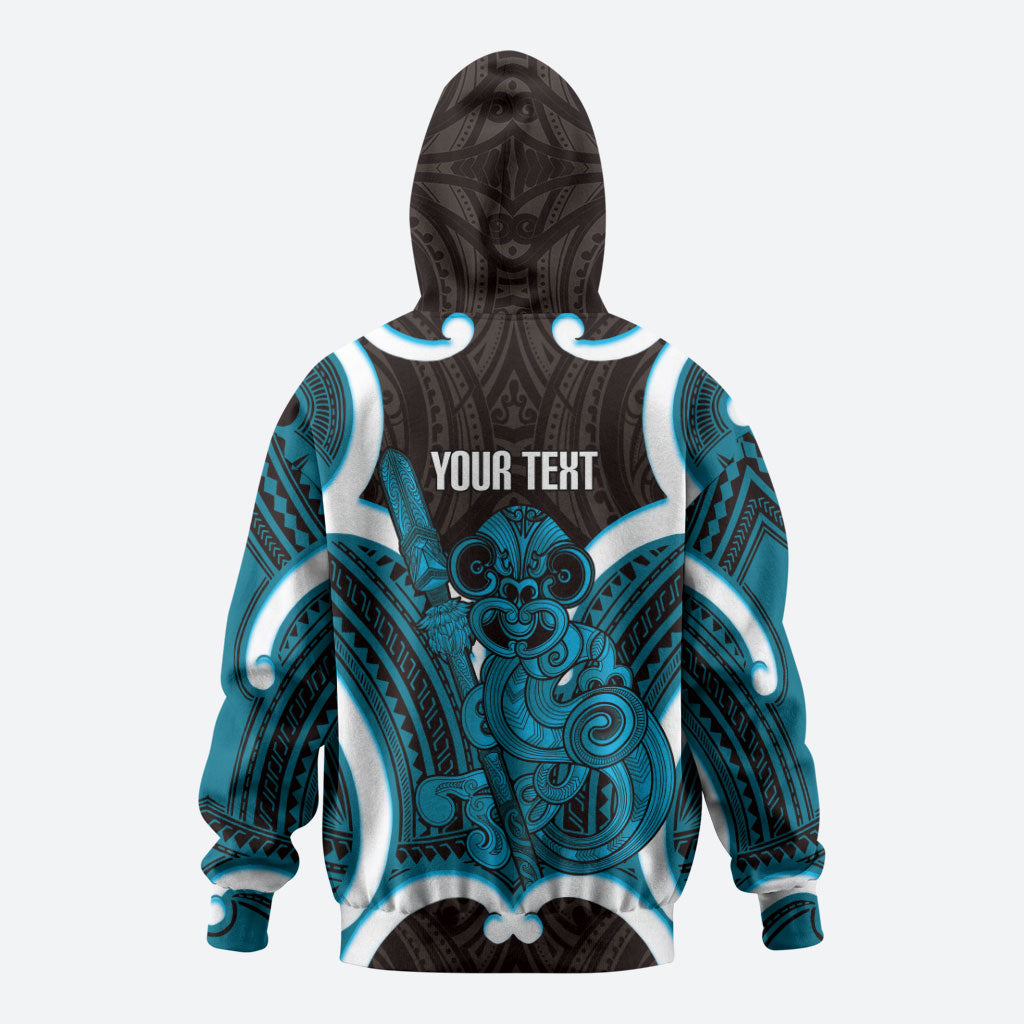 Kikorangi Aotearoa Atua Tumatauenga Personalised Hoodie Maori God Of War Tiki With Taiaha LT14 - Polynesian Pride