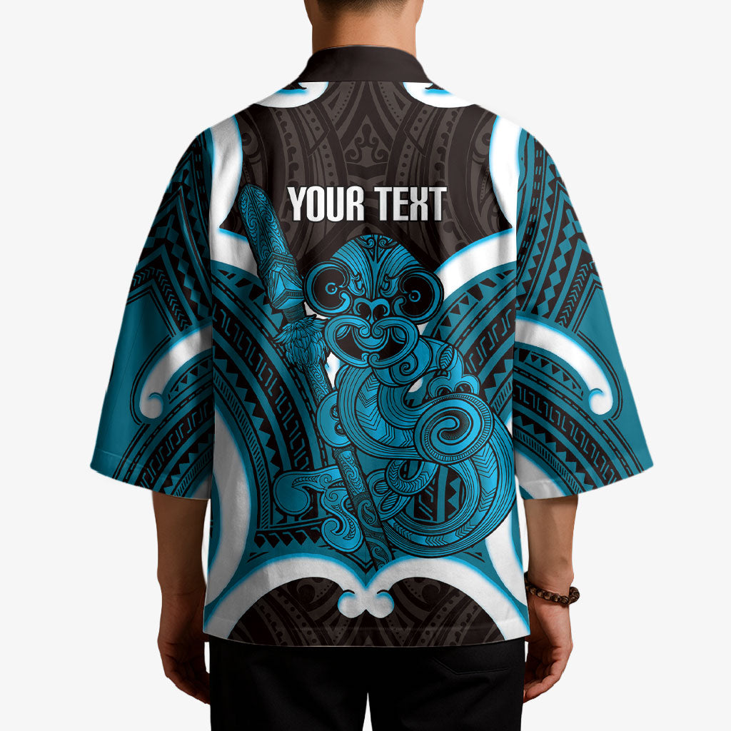 Kikorangi Aotearoa Atua Tumatauenga Personalised Kimono Maori God Of War Tiki With Taiaha LT14 - Polynesian Pride