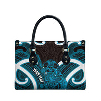 Kikorangi Aotearoa Atua Tumatauenga Personalised Leather Bag Maori God Of War Tiki With Taiaha LT14 - Polynesian Pride