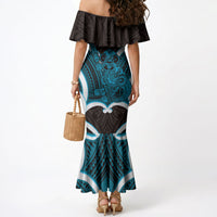 Kikorangi Aotearoa Atua Tumatauenga Personalised Mermaid Dress Maori God Of War Tiki With Taiaha LT14 - Polynesian Pride