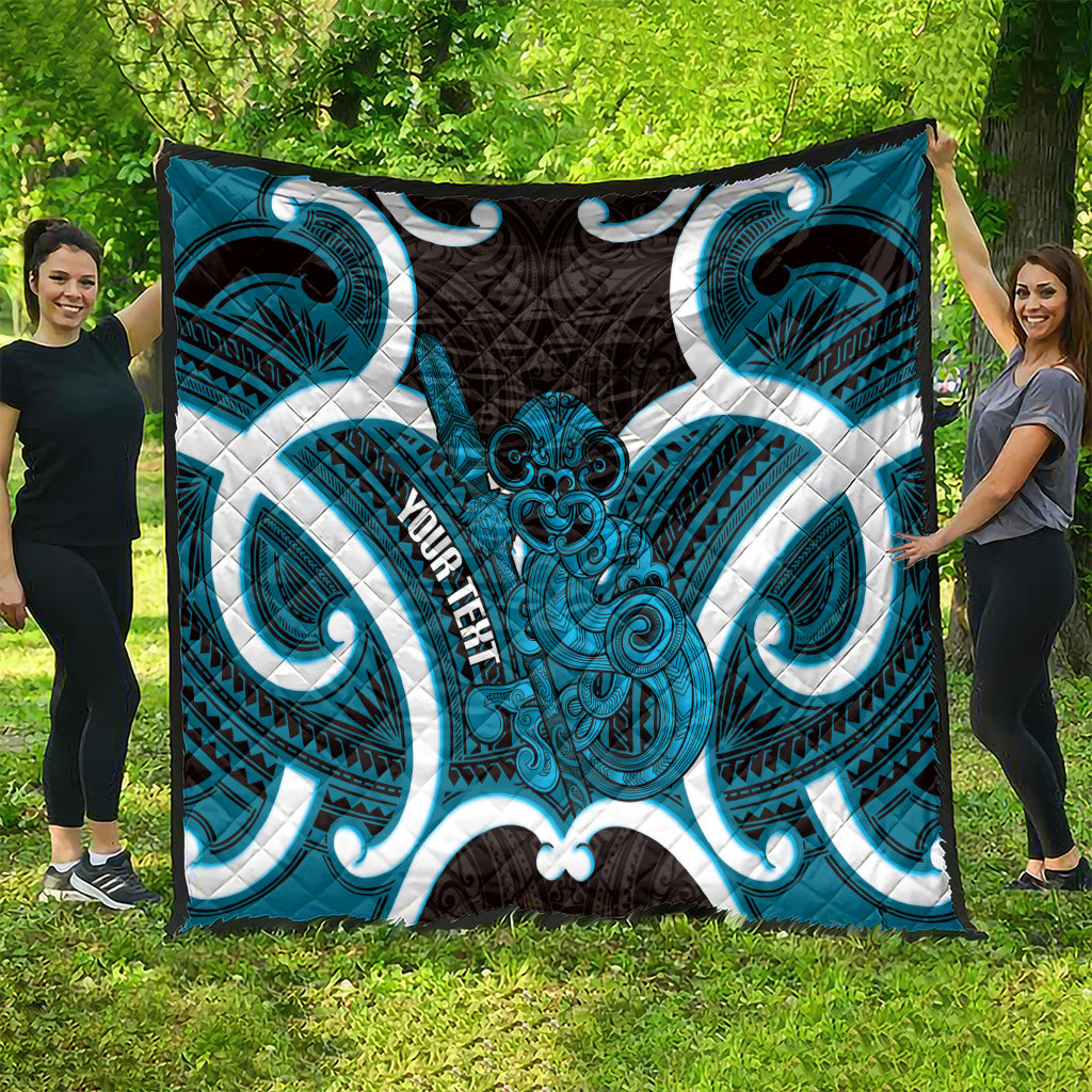 Kikorangi Aotearoa Atua Tumatauenga Personalised Quilt Maori God Of War Tiki With Taiaha LT14 - Polynesian Pride