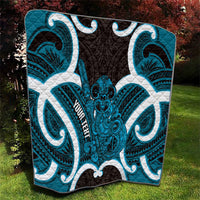 Kikorangi Aotearoa Atua Tumatauenga Personalised Quilt Maori God Of War Tiki With Taiaha LT14 - Polynesian Pride