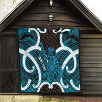 Kikorangi Aotearoa Atua Tumatauenga Personalised Quilt Maori God Of War Tiki With Taiaha LT14 - Polynesian Pride