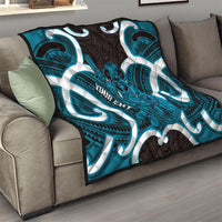 Kikorangi Aotearoa Atua Tumatauenga Personalised Quilt Maori God Of War Tiki With Taiaha LT14 - Polynesian Pride
