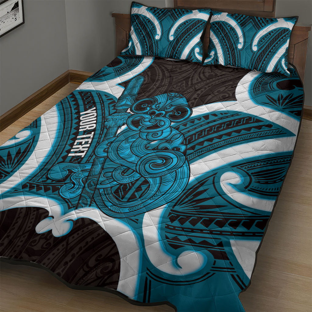 Kikorangi Aotearoa Atua Tumatauenga Personalised Quilt Bed Set Maori God Of War Tiki With Taiaha LT14 - Polynesian Pride
