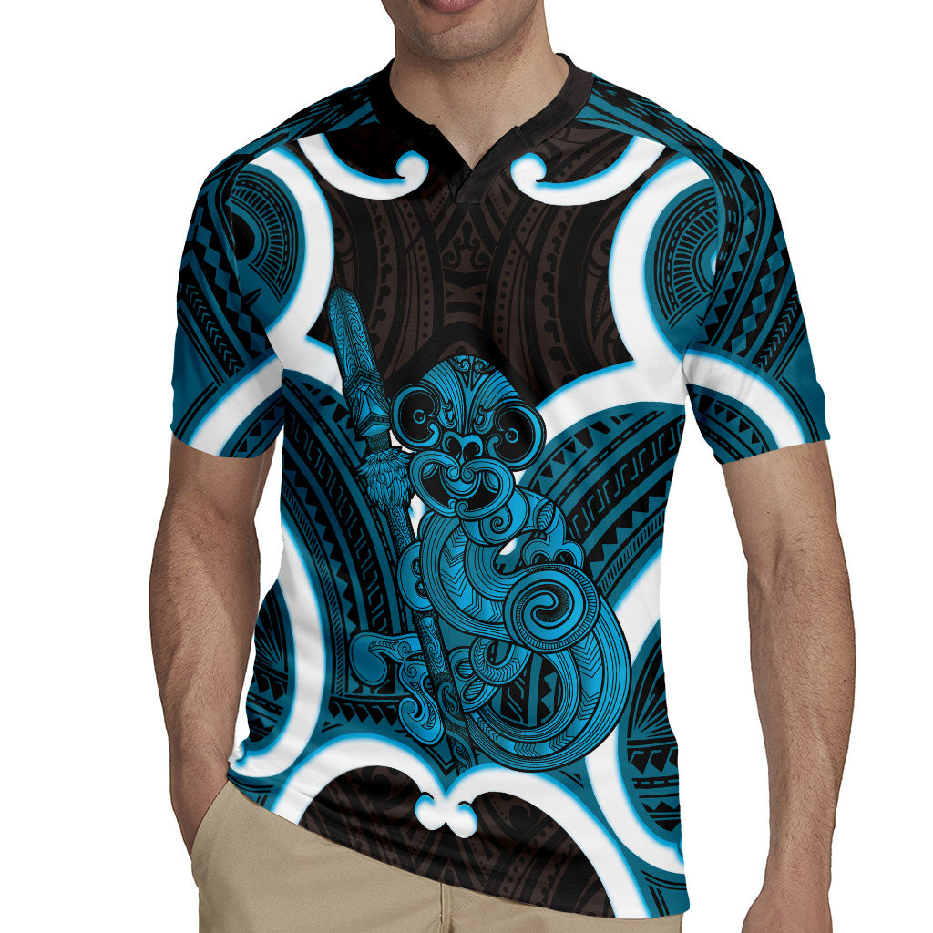 Kikorangi Aotearoa Atua Tumatauenga Personalised Rugby Jersey Maori God Of War Tiki With Taiaha