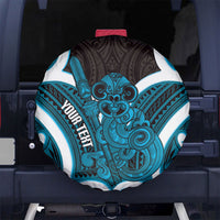 Kikorangi Aotearoa Atua Tumatauenga Personalised Spare Tire Cover Maori God Of War Tiki With Taiaha