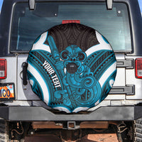 Kikorangi Aotearoa Atua Tumatauenga Personalised Spare Tire Cover Maori God Of War Tiki With Taiaha