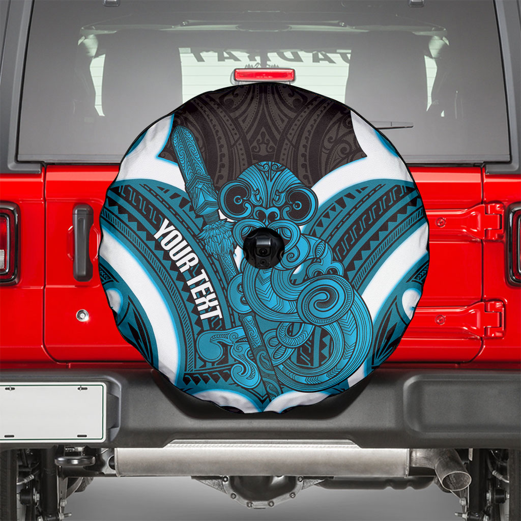 Kikorangi Aotearoa Atua Tumatauenga Personalised Spare Tire Cover Maori God Of War Tiki With Taiaha