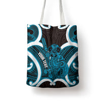 Kikorangi Aotearoa Atua Tumatauenga Personalised Tote Bag Maori God Of War Tiki With Taiaha LT14 - Polynesian Pride