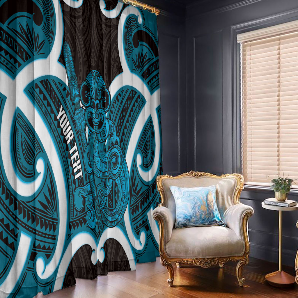 Kikorangi Aotearoa Atua Tumatauenga Personalised Window Curtain Maori God Of War Tiki With Taiaha LT14 - Polynesian Pride