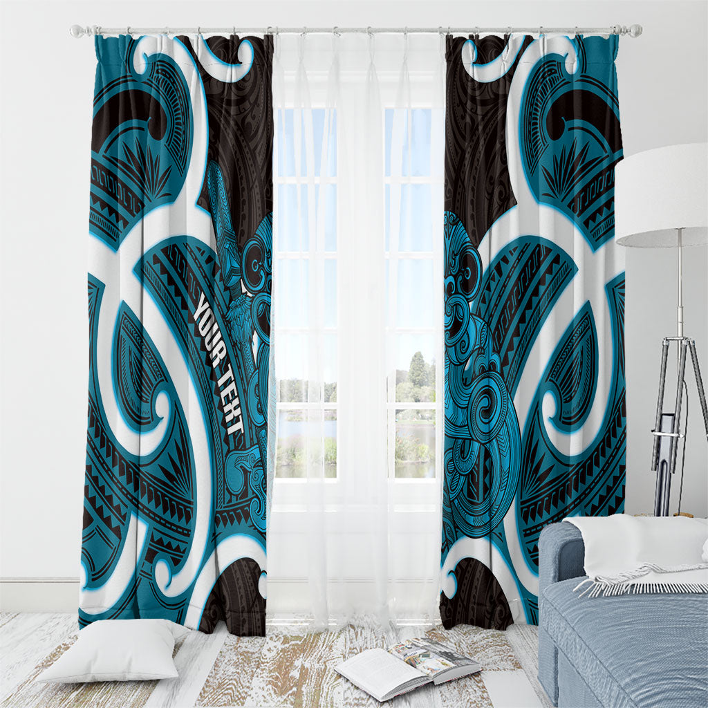 Kikorangi Aotearoa Atua Tumatauenga Personalised Window Curtain Maori God Of War Tiki With Taiaha LT14 - Polynesian Pride