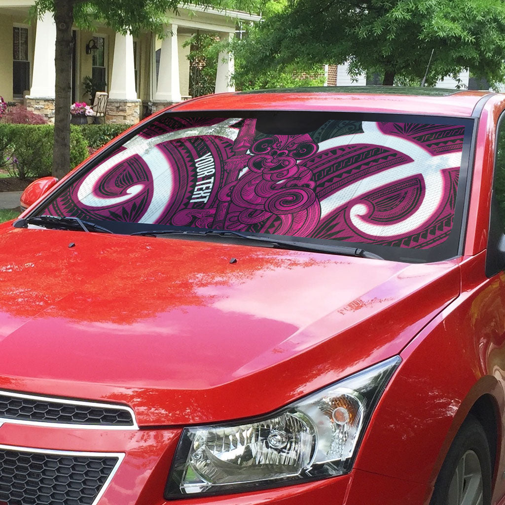 Mawhero Aotearoa Atua Tumatauenga Personalised Auto Sun Shade Maori God Of War Tiki With Taiaha