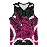 Mawhero Aotearoa Atua Tumatauenga Personalised Basketball Jersey Maori God Of War Tiki With Taiaha
