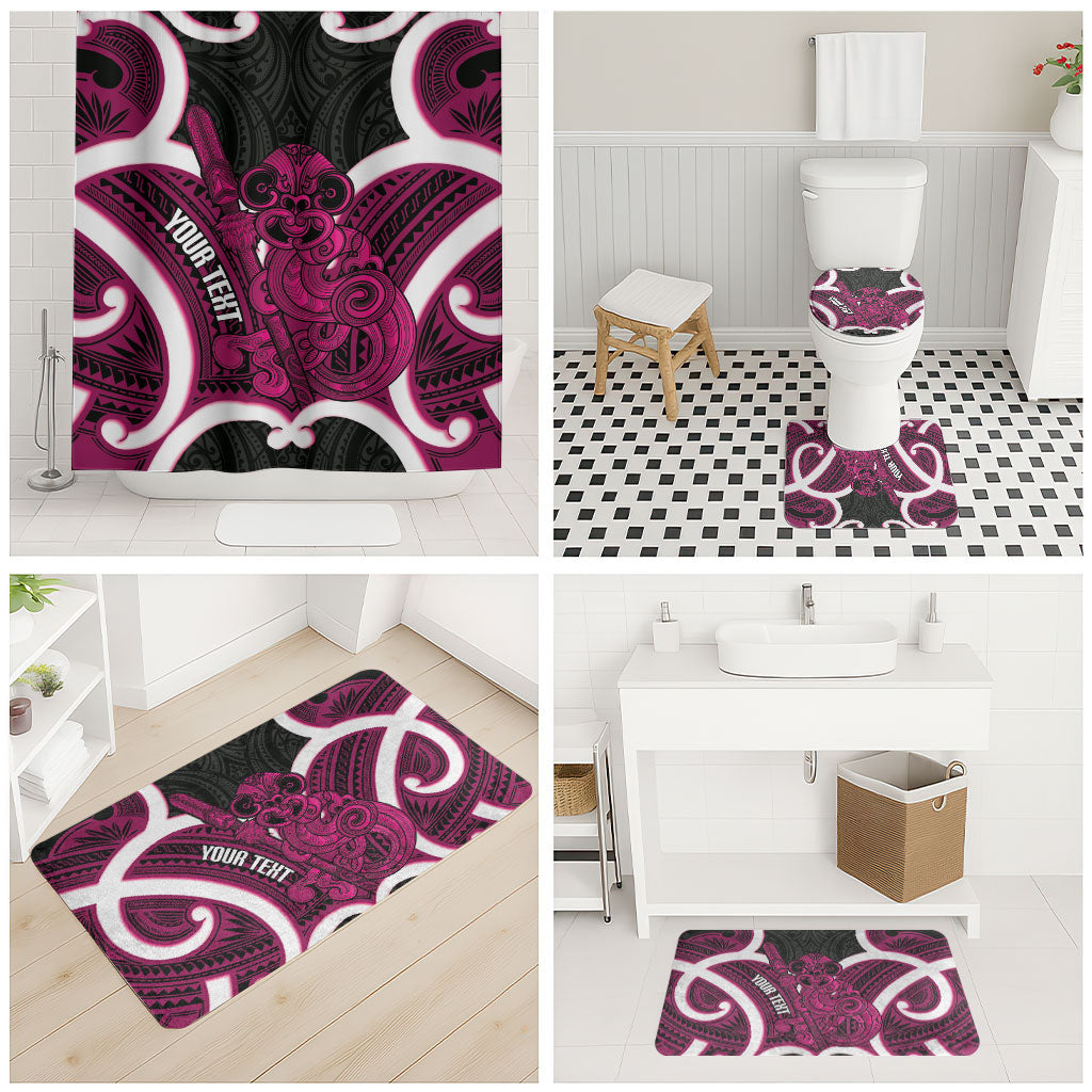 Mawhero Aotearoa Atua Tumatauenga Personalised Bathroom Set Maori God Of War Tiki With Taiaha LT14 - Polynesian Pride