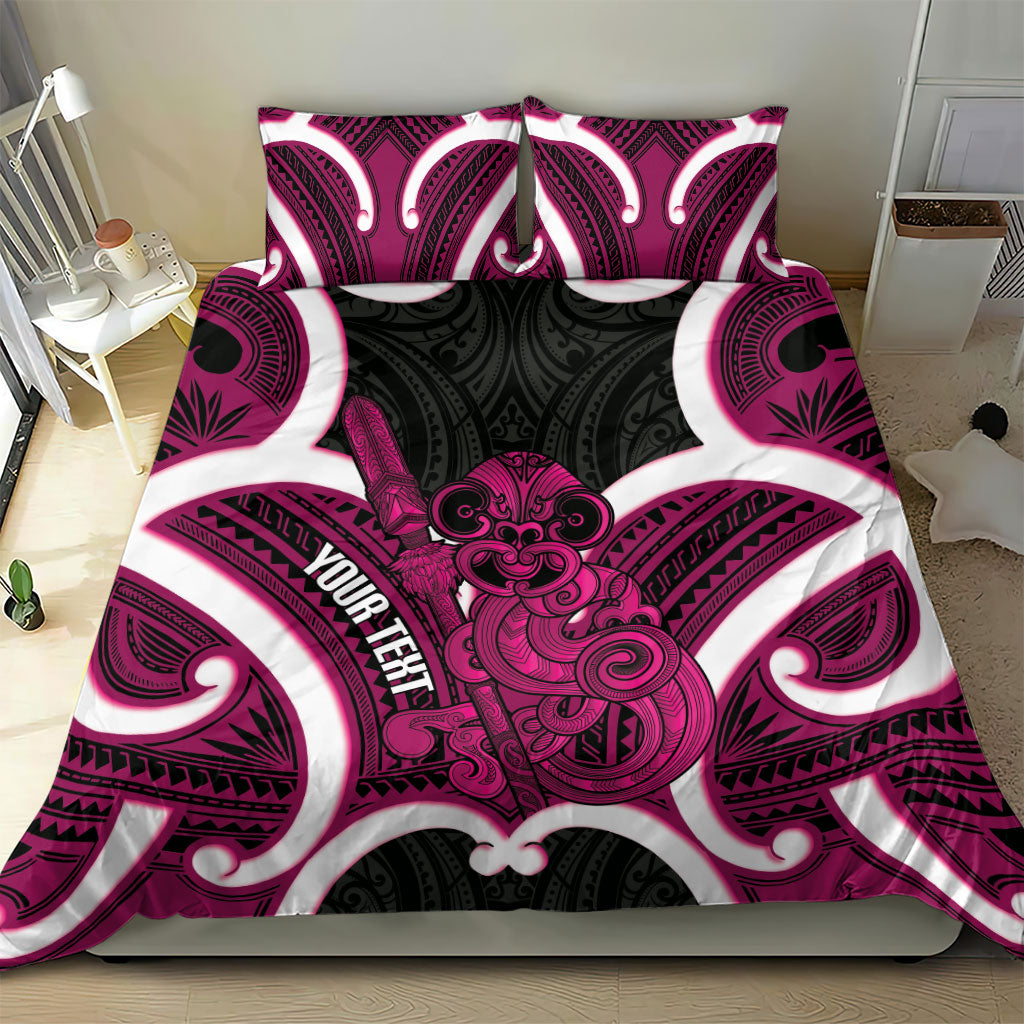 Mawhero Aotearoa Atua Tumatauenga Personalised Bedding Set Maori God Of War Tiki With Taiaha LT14 - Polynesian Pride