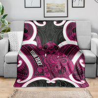 Mawhero Aotearoa Atua Tumatauenga Personalised Blanket Maori God Of War Tiki With Taiaha LT14 - Polynesian Pride