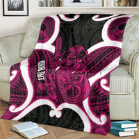 Mawhero Aotearoa Atua Tumatauenga Personalised Blanket Maori God Of War Tiki With Taiaha LT14 - Polynesian Pride