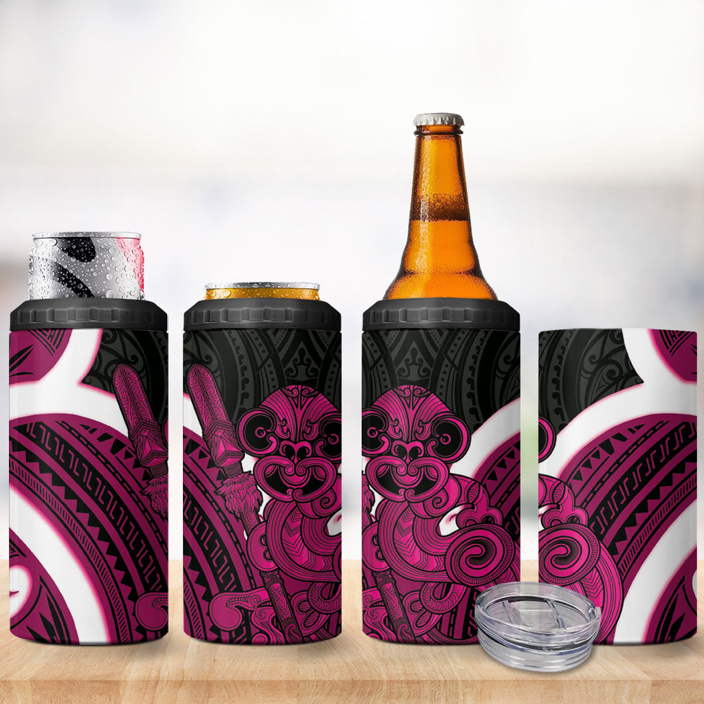 Mawhero Aotearoa Atua Tumatauenga 4 in 1 Can Cooler Tumbler Maori God Of War Tiki With Taiaha LT14 - Polynesian Pride