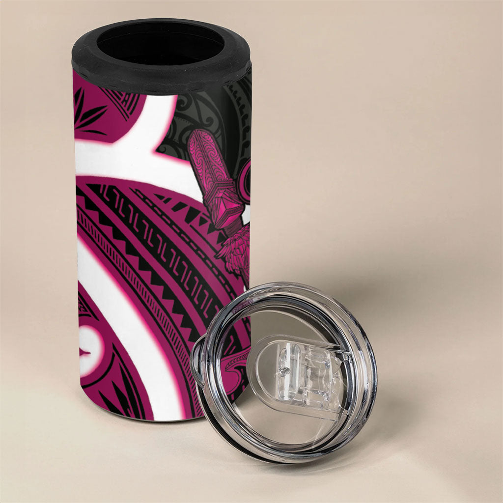Mawhero Aotearoa Atua Tumatauenga 4 in 1 Can Cooler Tumbler Maori God Of War Tiki With Taiaha LT14 - Polynesian Pride