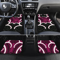 Mawhero Aotearoa Atua Tumatauenga Personalised Car Mats Maori God Of War Tiki With Taiaha LT14 Set 4pcs Pink - Polynesian Pride