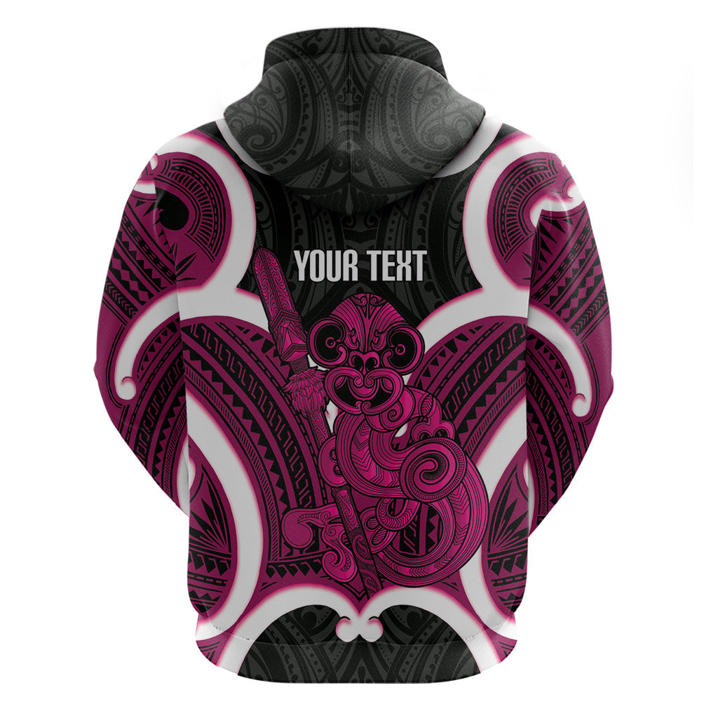 Mawhero Aotearoa Atua Tumatauenga Personalised Hoodie Maori God Of War Tiki With Taiaha LT14 - Polynesian Pride