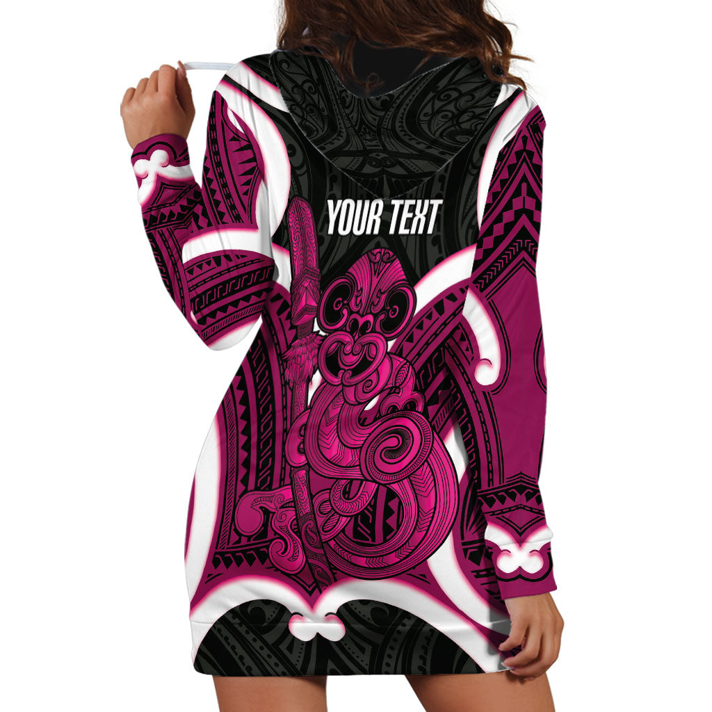 Mawhero Aotearoa Atua Tumatauenga Personalised Hoodie Dress Maori God Of War Tiki With Taiaha